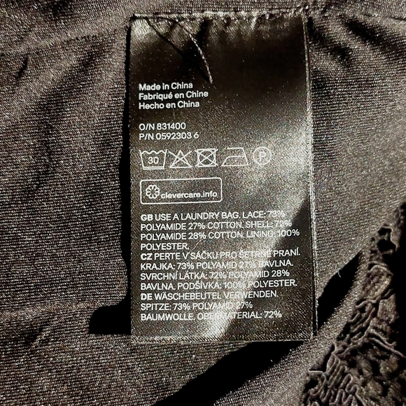 H&M black lace long-sleeved deep V sheath dress, 10, NWOT - Picture 6 of 7